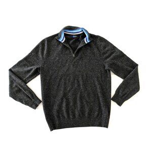 Boden Jumper Sweater Men's Medium Gray Long Sleeve 1/4 Zip Pullover Wool Blend